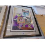 A framed and glazed print,