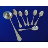 A Silver 800 ladle and spoons,