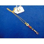 18ct multi gem set pendant on chain