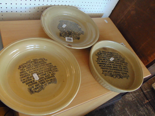 Three old Pie dishes