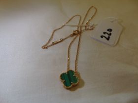 Van Cleef and Arpels Al Hambra Malachite necklace