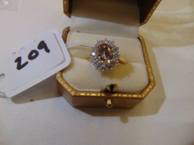 A hallmarked 18ct Gold Diamond cluster ring, centre stone 2.