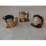 Three Royal Doulton character mini jugs,