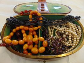 A qty of beads, Pearls, Amber etc.