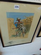 A framed and glazed Etching, Anzac,