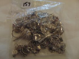 A qty of hallmarked Silver brooches, earrings,