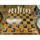 A CHess set and board