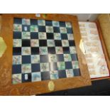 A decorative Chess set on board