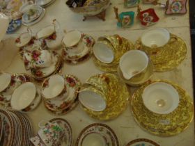 Six Royal Albert trio's country Roses and six china trio's