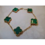 Van Cleef and Arpels Al Hambra Malachite bracelet