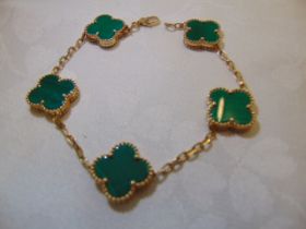 Van Cleef and Arpels Al Hambra Malachite bracelet