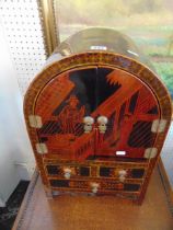 A Chinnoserie decorated cabinet, black,