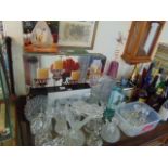 A qty of crystal glass etc.