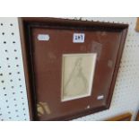 A small framed and glazed pencil sketch of a lady