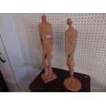 A 1974 Flapper and Gatsby terracotta figures by Klara Sever,