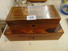 A Tunbridge ware box plus another