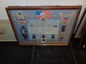 Three framed military air medals inc.