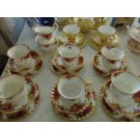 Six Royal Albert trio's country Roses and six china trio's