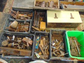 A large qty of tools and tool boxes, wood work equipment etc.