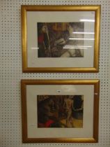 A pair of gilt framed prints