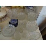 A qty of assorted glass and crystal