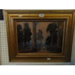 A gilt framed woodland scene,