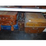 A qty of suitcases and a trunk