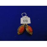 Edwardian Pair of Gold and Coral earrings
