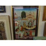 A framed and glazed painting,