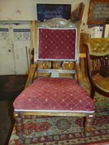 An upholstered nursing chair
