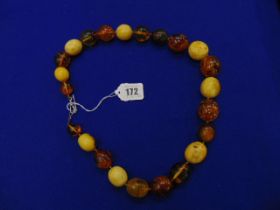 An Amber large beaded necklace,