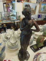 A 20th century bronze of a lady
