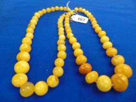 Two natural Amber necklaces,