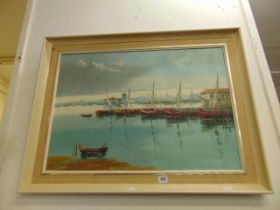 A framed oil on canvas,
