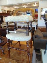 A Victorian bedroom chair and stool