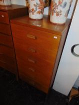 A mid century chest of six drawers,