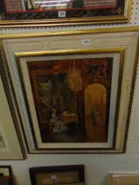 A signed gilt framed oil on canvas,
