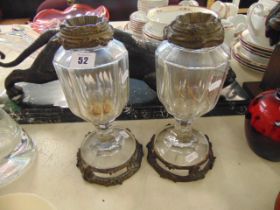 A pair of Victorian cut glass lamps