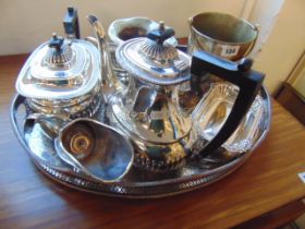 A qty of silver plated items and tray