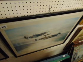 Two framed and glazed pictures memorial flight etc.