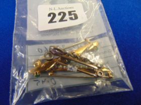 Three 9ct Gold tie pins,