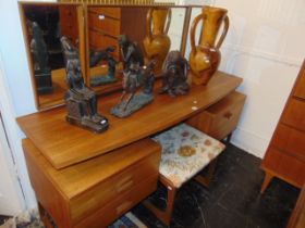 A mid century dressing table and stool,