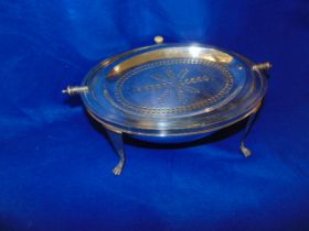 A Silver plate roll over dish,