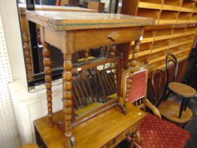 A Folding card table and vanity mirror