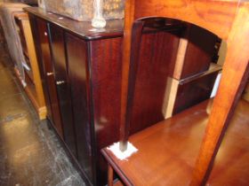 A qty of Stag furniture; Coffee table with drawers, corner display cabinet, display cabinet,