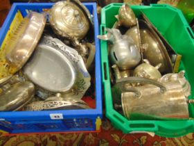 Two boxes of assorted Silver plate