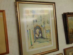 A framed and glazed oil,