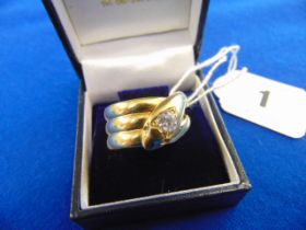 An Edwardian 18ct Gold Snake ring, set with Diamond, approx. .