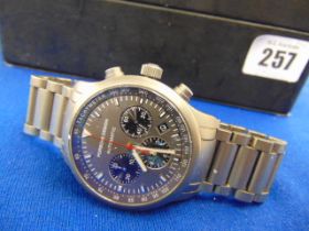 A Porsche titanium chronograph watch with box and paperwork