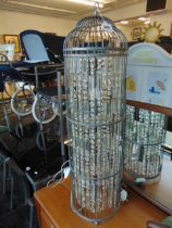 A decorative cage lamp